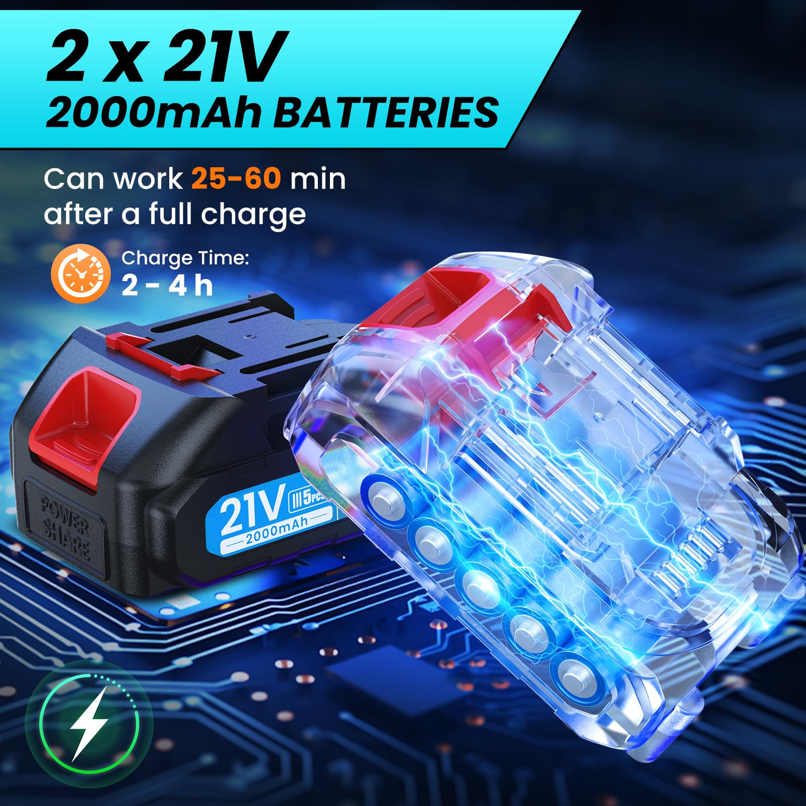 Motosega a Palo Elettrica, 6 Pollici con Asta Allungabile (1.6m-2.8m), Motore Senza Spazzole, 2*2000mAh Batterie, Taglio fino a 5m Altezza, Ideale Motosega a Batteria per Potatura Alberi e Giardinaggi