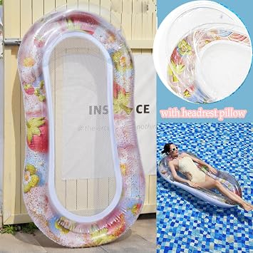 Pool Floats Lounger, Inflatable Pool Float Adult Size 56 X 28, Water Hammock Pool Rafts Floaties for Swimming Pool Floating Pool Party for Summertime Beach Outdoor