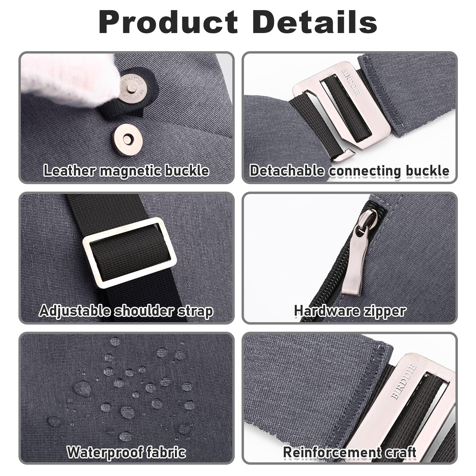 Borsa da viaggio antifurto, monospalla di grande capacità, borsa a tracolla al petto, alla moda, leggera, per viaggi e sport