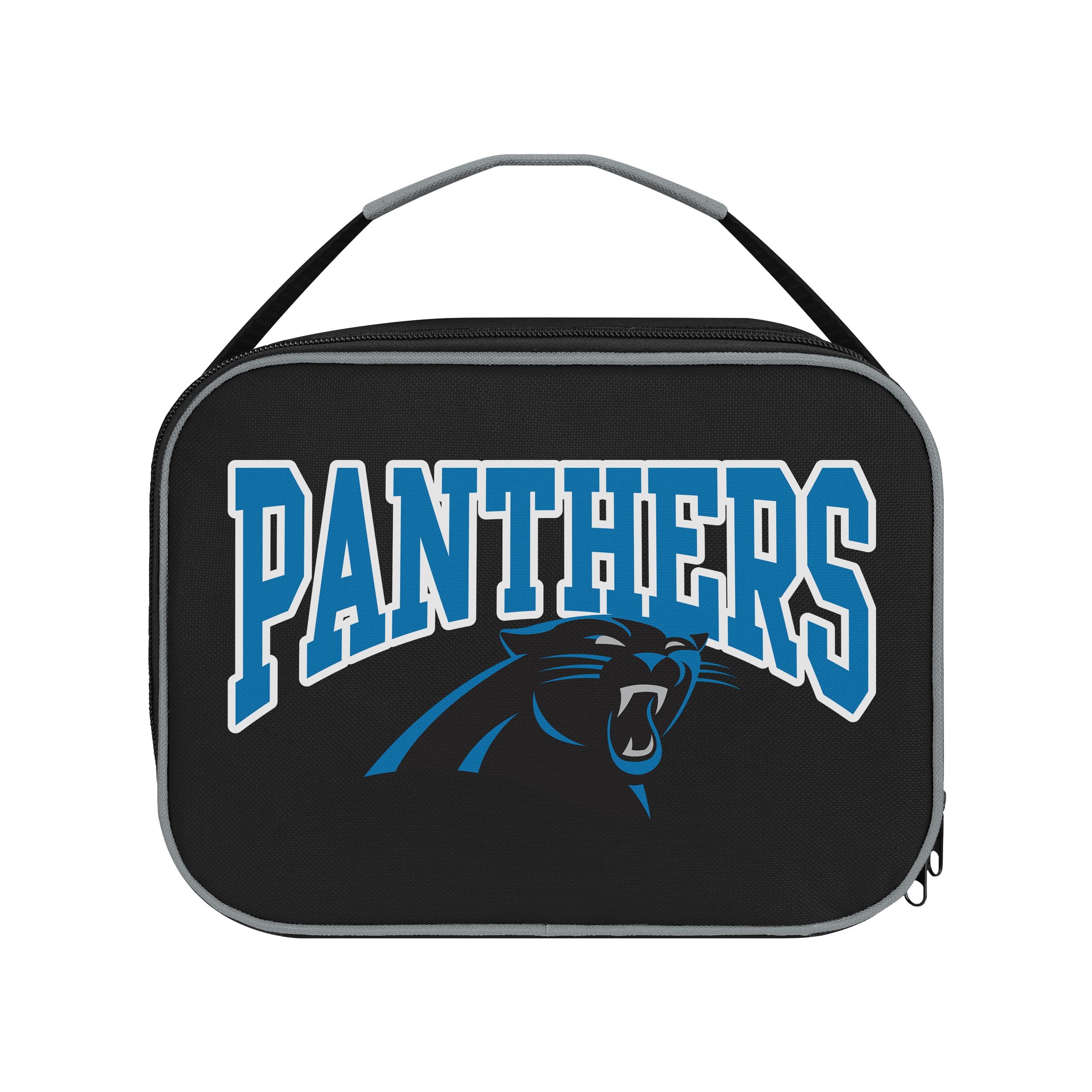 FOCO NFL Unisex-Adult Officially Licensed Wordmark Team Color Big Logo Football Zip Closure 7L Lunch Bag - Carolina Panthers