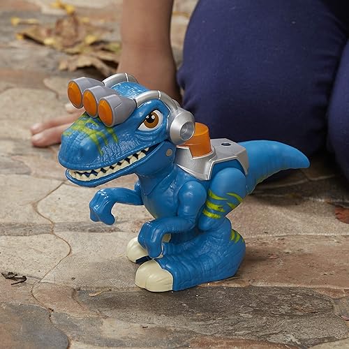 Miniatura 5 de Playskool Raptor Compactador, figura de dinosaurio Raptor con accesorio compactador de basura, camión de basura de juguete para niños de 3 años en