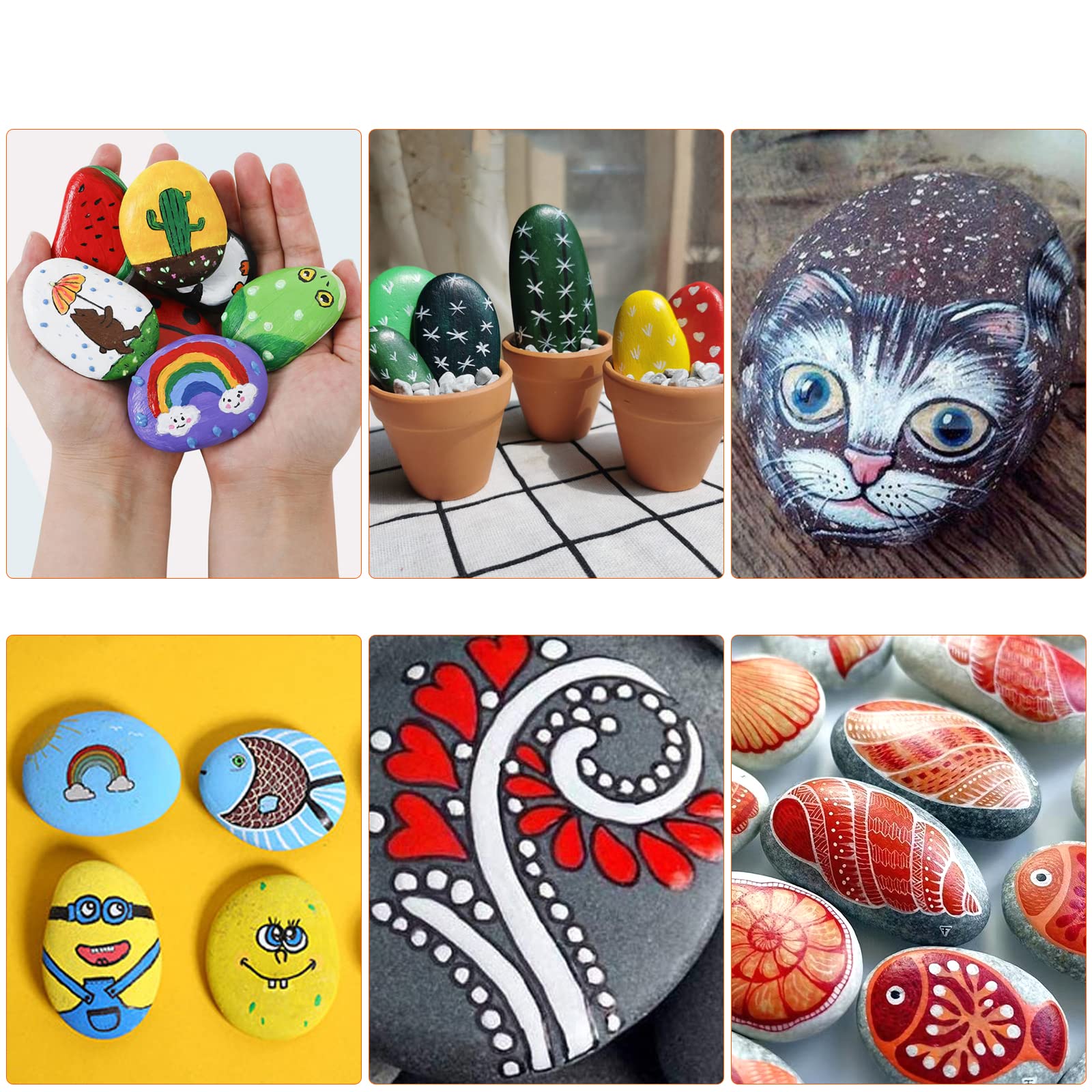 River Rocks for Painting - 30 Mixed Sizes -3