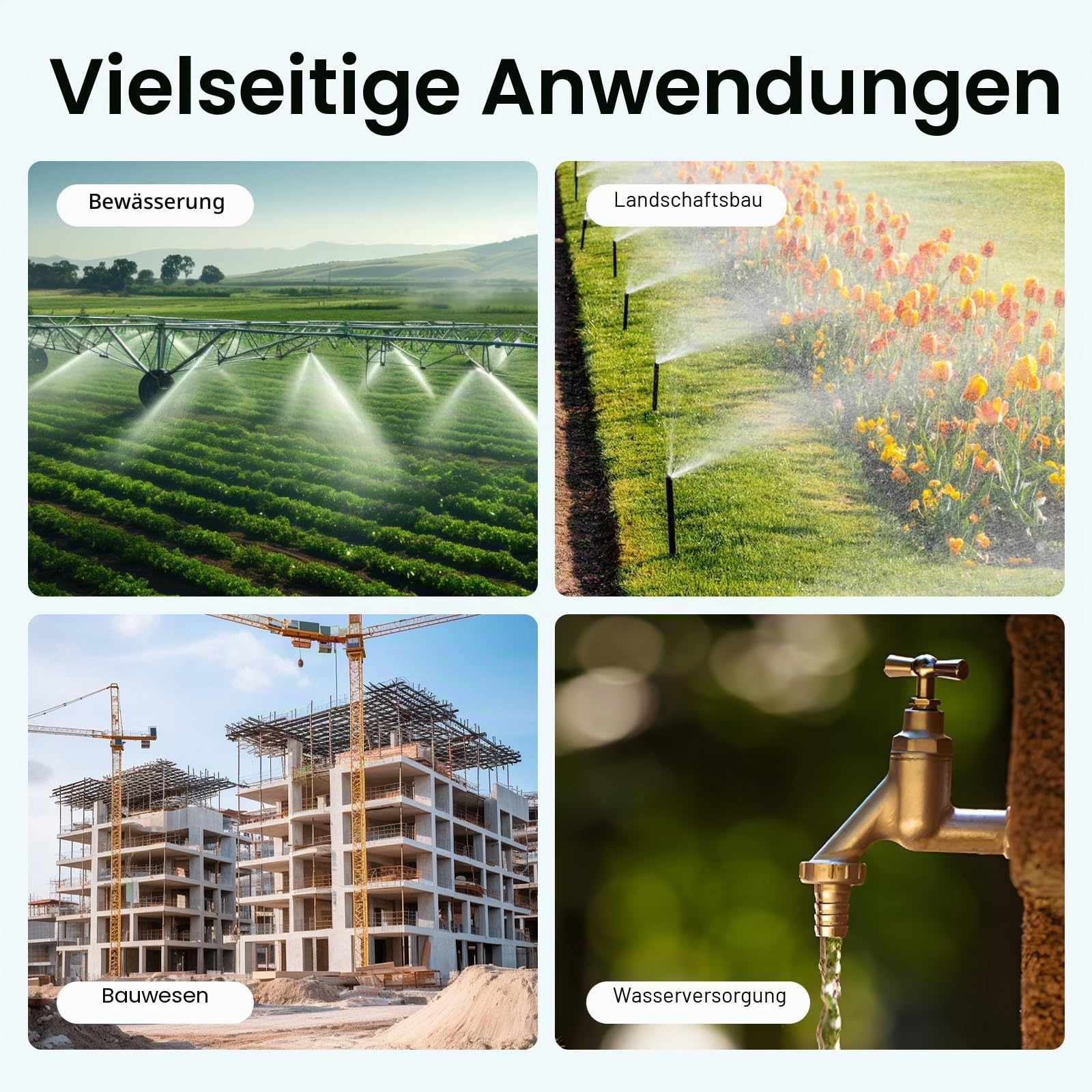 2 Zoll Tiefbrunnenpumpe 370W Brunnenpumpe Max. Durchfluss 1000L/H Tauchpumpe Max. Förderhöhe 55m Tauchwasserpumpe Fördertiefe max.: 35m inkl. 23m Anschlusskabel für Pumpe, Edelstahlpumpe