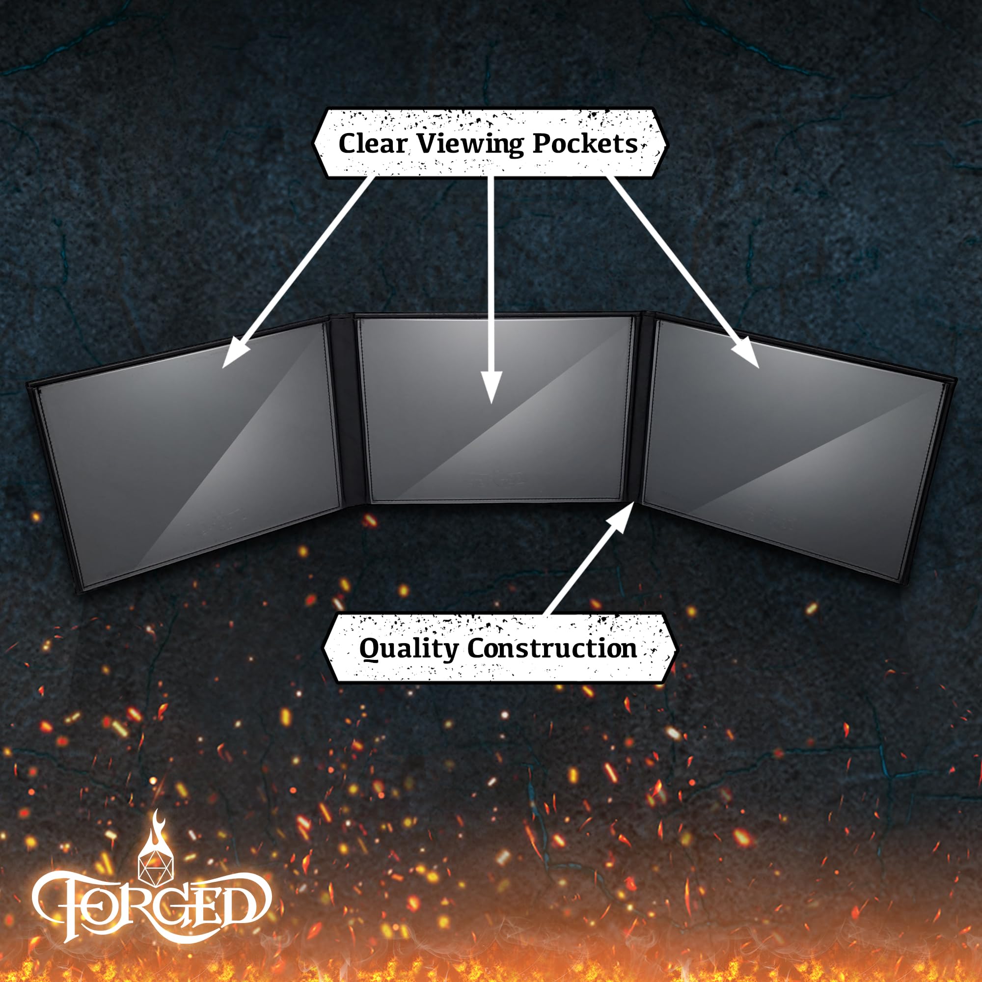 Premium Game Master Screen – Orientation paysage – Accessoire pour campagnes RPG de table – Noir