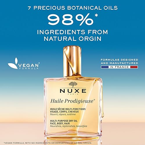 Miniatura 3 de Nuxe Huile Prodigieuse - Aceite seco multiusos - Resplandor radiante e hidratación ligera para rostro, cuerpo y cabello. Nutrie, repara y mejora