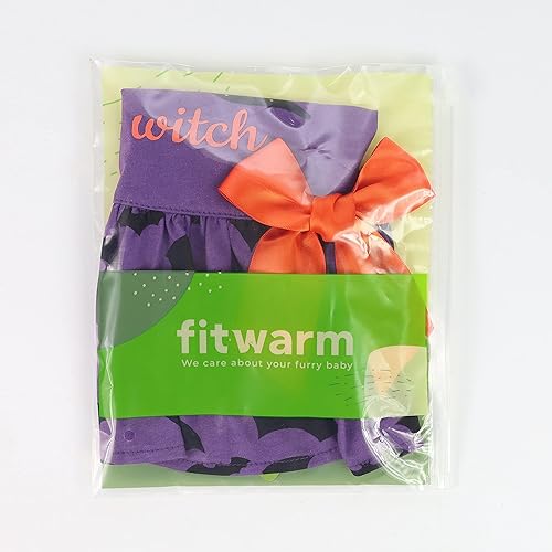 Miniatura 7 de Fitwarm Disfraz de perro de noche de brujas con diseño Im The Good Witch 100% de algodón, vestido para cachorro, fiesta de perrito, una pieza con