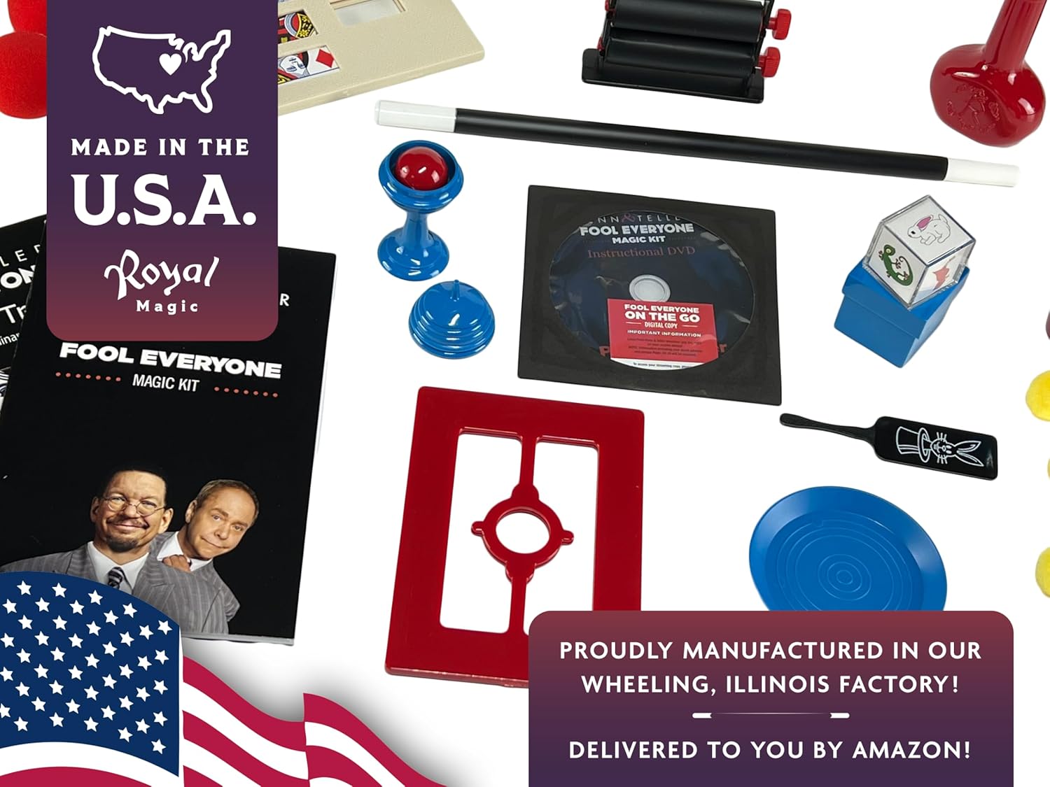 Penn & Teller Fool Everyone Magic Kit – Official Licensed Edition by FUN Inc – Over 200 Magic Tricks for Kids with Props, Books & Videos – Ideal for 8 or 9 Year Old Boy Birthday Gifts or Xmas Presents