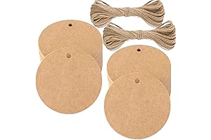 G2PLUS 100PCS Kraft Paper Gift Tags with String for Multiple Occasions: Xmas, Crafts, DIY Weddings