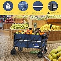 Vista 38 de Carrito plegable con ruedas plegable – Carros plegables resistentes para comestibles, deportes, jardín, compras, camping