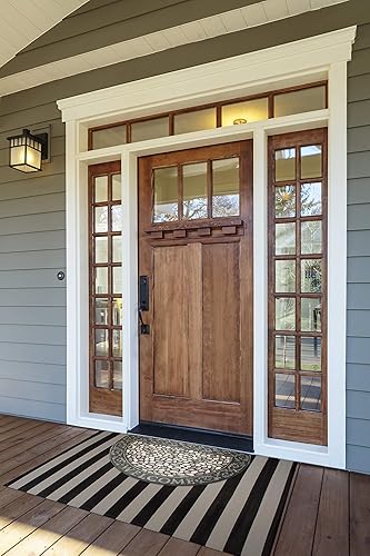 Miniatura 3 de Tapete semicircular con estampado para exteriores e interiores, antideslizante, 23 x 35 pulgadas, resistente al agua, rascador de zapatos, alfombra