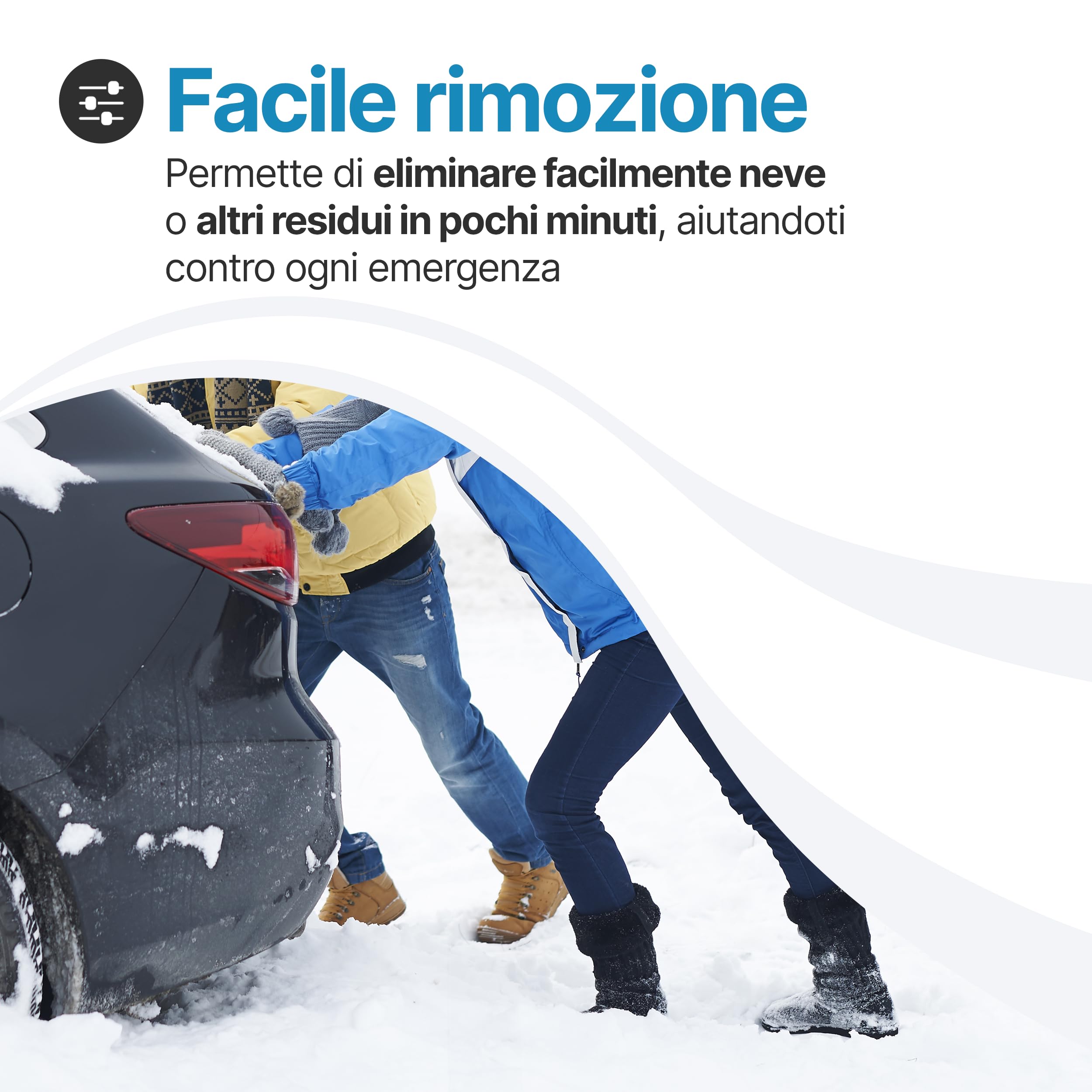 TOMAINO - Pala Da Neve Rossa Multifunzione 9x46x38 cm - Per Neve, Foglie e Altro In Plastica Con Profilo In Alluminio - Pala Singola o con Manico in Legno