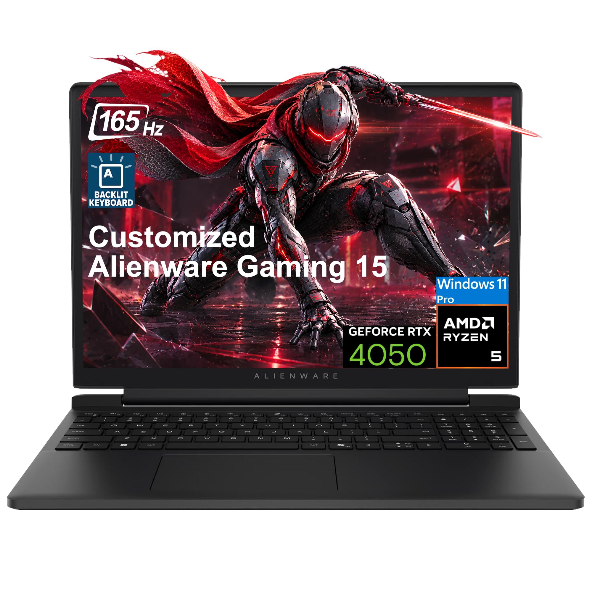 iCarp Customized Laptop Made with Dell Alienware 15 Gaming Laptop 15.3" WUXGA 165Hz AMD 6-core Ryzen 5 220 16GB/32GB/64GB DDR5 512GB/1TB/2TB/4TB SSD GeForce RTX 4050 Type-c Backlit Win11 Pro