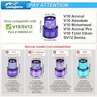 Leadaybetter V10 HEPA szűrő Dyson porszívóhoz - 2 db-os csomag, kompatibilis SV12 Cyclone Animal Absolute akkus porszívókkal, tisztítókeféve 3