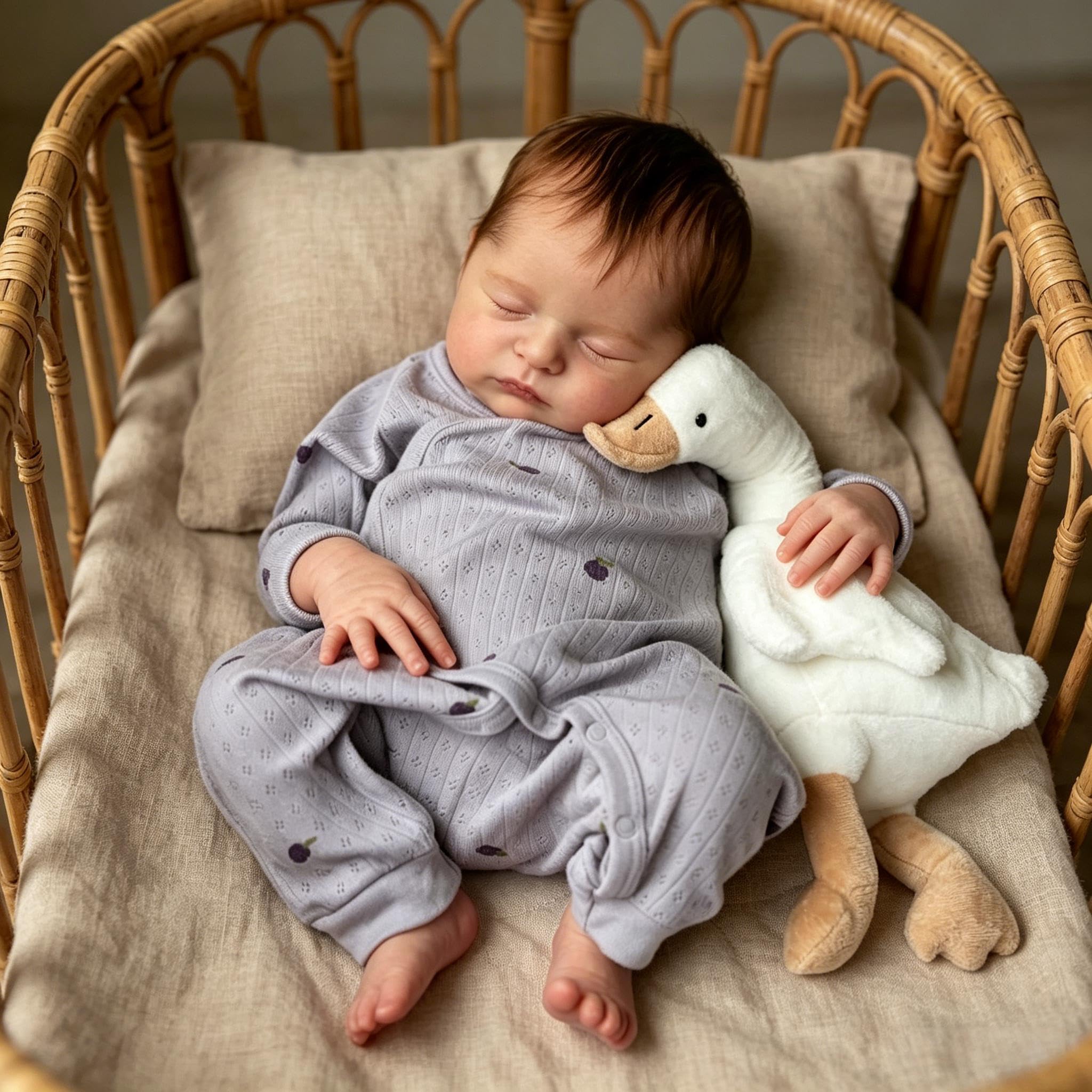 RXDOLL Prawdziwe życie Reborn Baby Dolls silikonowe lalki na całe ciało, winylowe, 45 cm, realistyczne lalki niemowlęce, które wyglądają prawdziwie śpiąco, pełne silikonowe lalki Reborn realistyczne