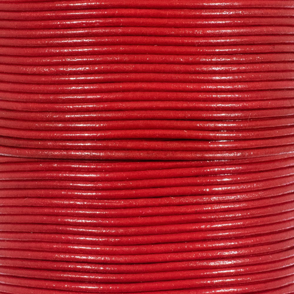 Craft CountyRound Leather Cord | 1.5MM | 30 FT (10 Yards) | Red