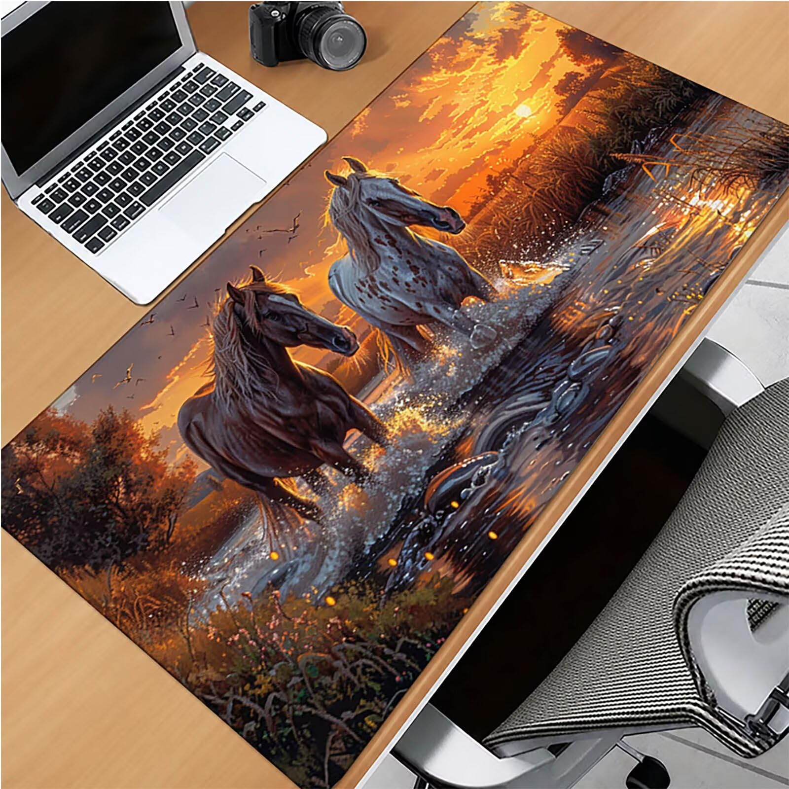 Rojo Alfombrilla Ratón XXL 1600x800x3mm, Atardecer Mouse Pad H-5578 | Alfombrilla Ratón Gaming Mejora la Precisión y la Velocidad, Alfombrilla Escritorio para Jugadores de PC, Oficina