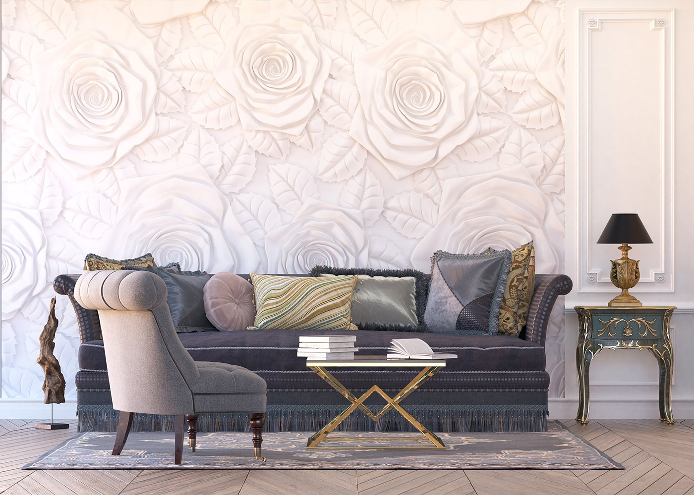 AG Design - Photo Wall Mural - Non Tessuto - Fiori 3D - Foto Sfondo - Poster Gigante con Parete - 360 x 270 cm - 4 Parti - FTNXXL 1226