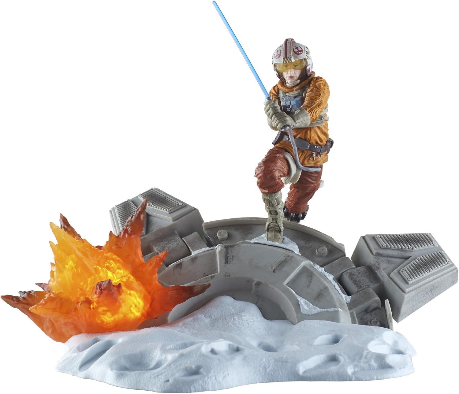 Star Wars Black Series Luke Skywalker Statue Centerpiece - Action Packed Display of a Classic Scene - Light Up Feature - 3 AAA Batteries Not Included - Add More Characters to Build the Scene