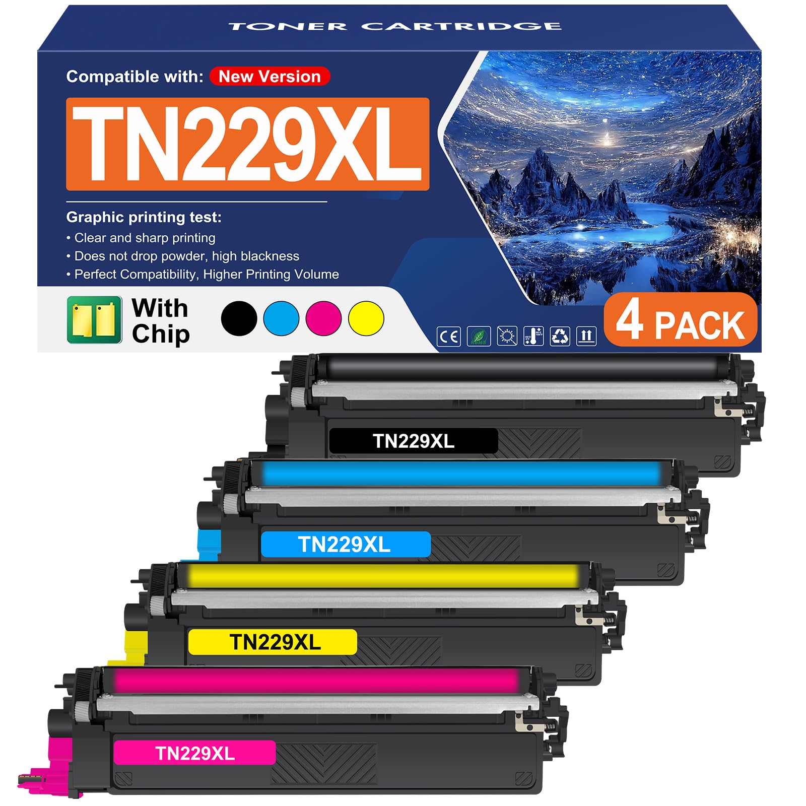 Amazon.com: TN229XL TN229 Toner Cartridges 4 Pack MFC-L3780CDW MFC