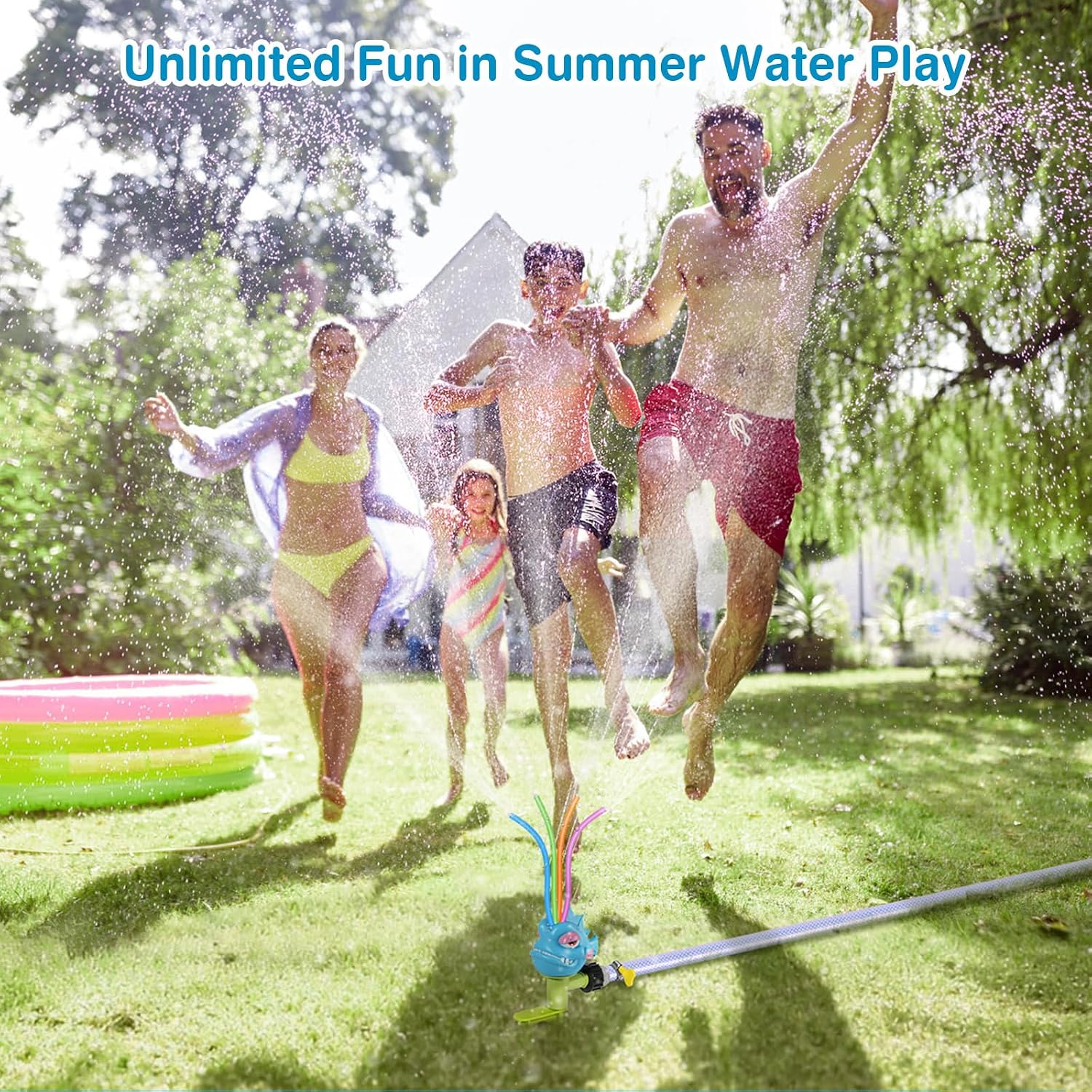 MoKo Dinosaur Water Sprinkler for Kids, Toddler Outdoor Toys for Backyard image 4
