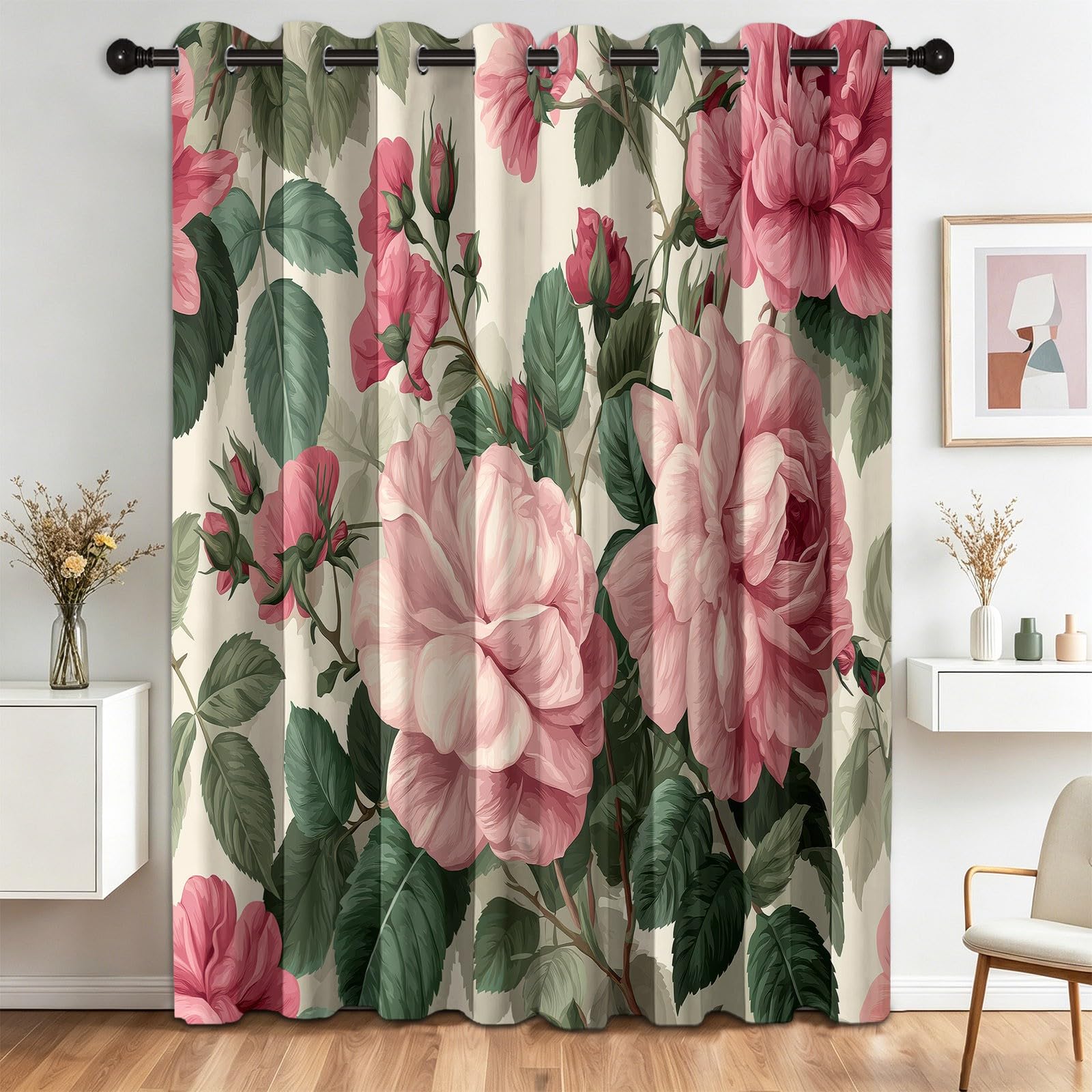 Cortinas de alta calidad estilo vintage para cuarto infantil, tejido opaco de 214x91,5cm