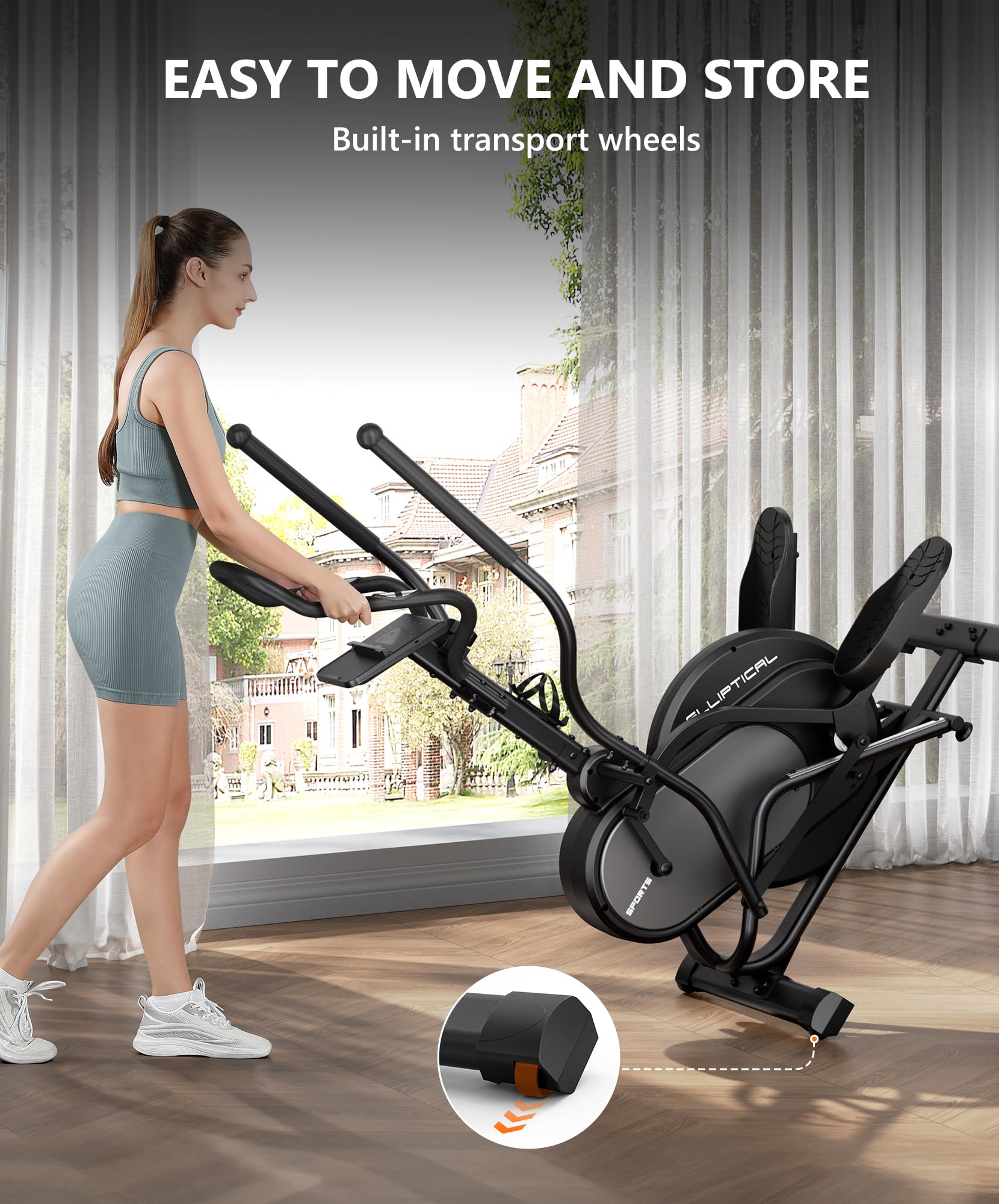 THERUN Crosstrainer 3-in-1 Magnetisch Stepper Ellipsentrainer 16 Widerstandsstufen 8 kg Schwungrad Pulssensor