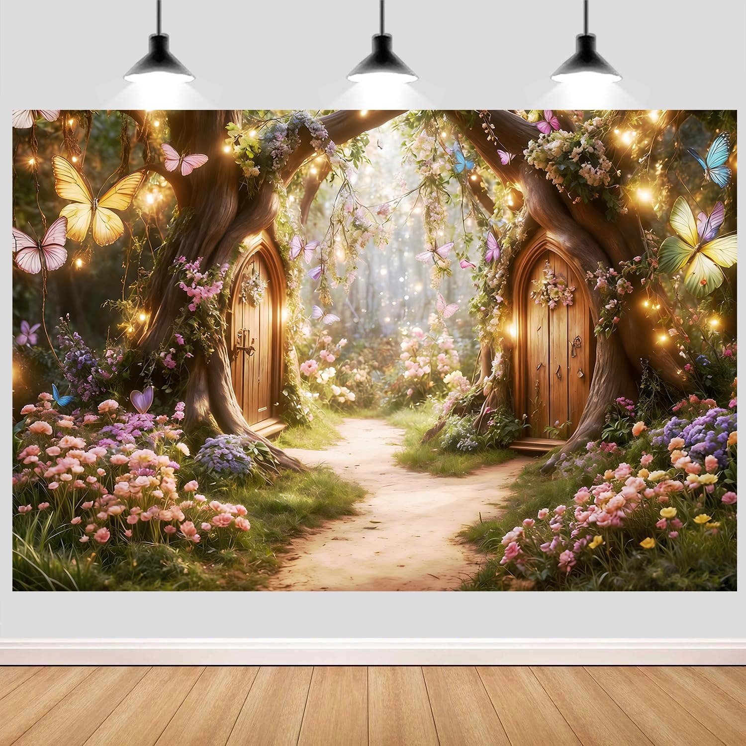 3.6x3m Sfondo Foresta incantata Magico Giardino delle meraviglie Floreale Farfalla Fotografia Sfondo Principessa Ragazze Festa di compleanno Baby Shower Decorazioni Banner Photo Booth Props