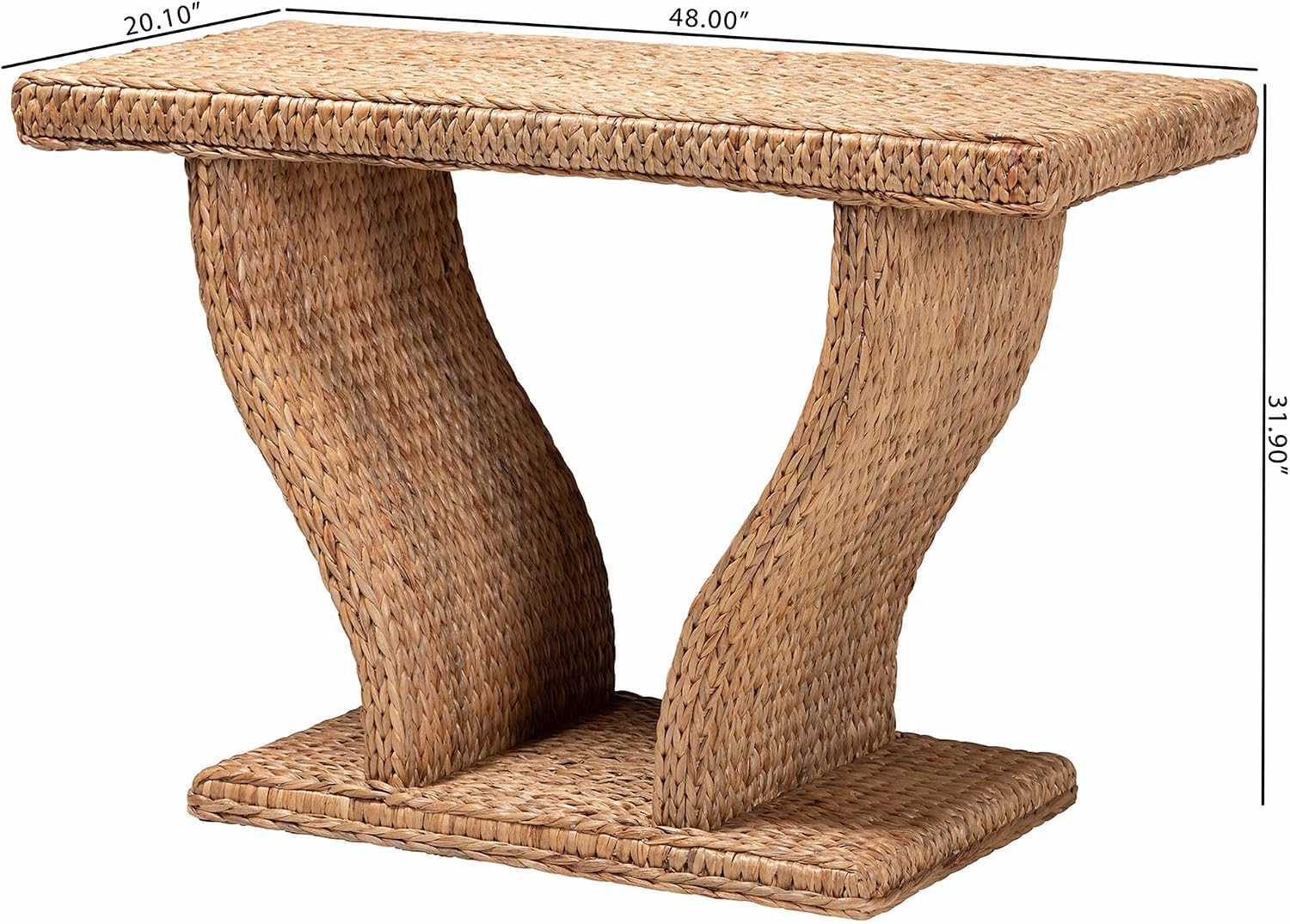 Bali & pari Alyssa Seagrass Console Table - Handwoven Display Table with Sculptural Frame for Entryway, Hallway, or Living Room