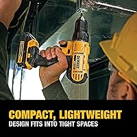 Vista 5 de DEWALT Juego de Taladro Atornillador Inalámbrico de 20V Max, 2 Velocidades, Motor de Alto Rendimiento, Incluye 2 Baterías de Iones de Litio XR