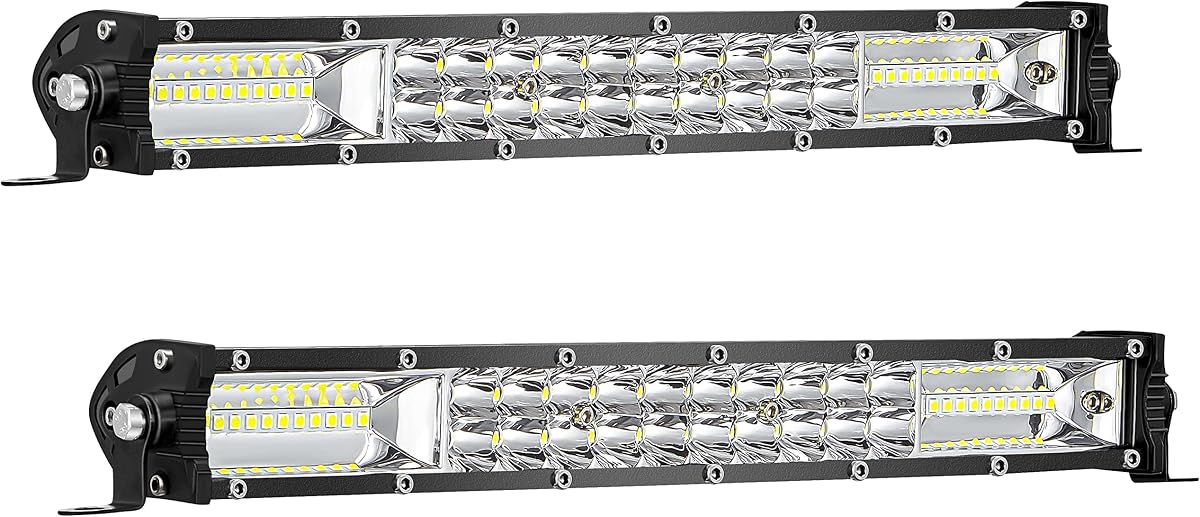 12 Inch Slim LED Light Bars for Truck, 12V 24V 120W 10000lm LED Work Lights Bar for Tractor ATV UTV RV RZR Car Snowblower Golf Cart Lawn Mower Automotive, 2 Pack