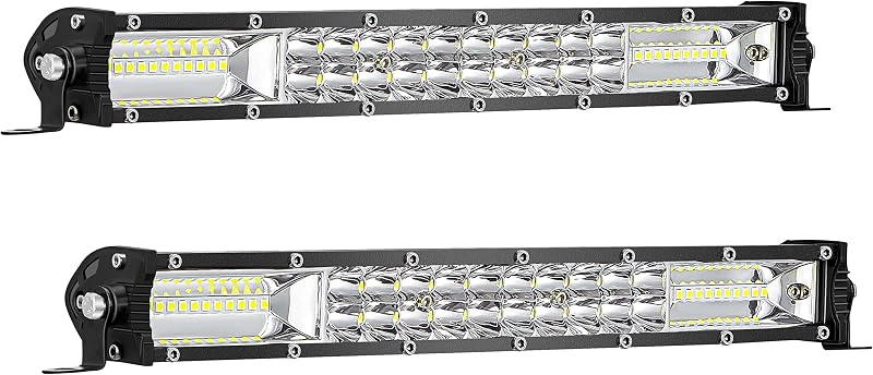 12 Inch Slim LED Light Bars for Truck, 12V 24V 120W 10000lm LED Work Lights Bar for Tractor ATV UTV RV RZR Car Snowblower Golf Cart Lawn Mower Automotive, 2 Pack