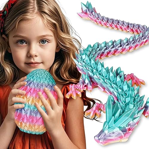 Miniatura 27 de Huevos de dragón con dragón en el interior, regalos divertidos sorpresa impresos en 3D para niños, juguetes fidget de dragón articulado para