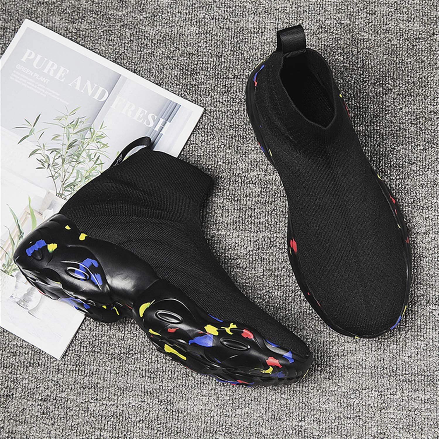 SUNROLAN Fashion Sneakers for Women Lightweight Athletic Running Shoes Breathable Walking Short Sock Shoes