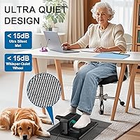 Vista 2 de VIVURN-018 Bicicleta elíptica debajo del escritorio 12 velocidades 5 modos Mini ejercitador de piernas motorizado mientras se está sentado