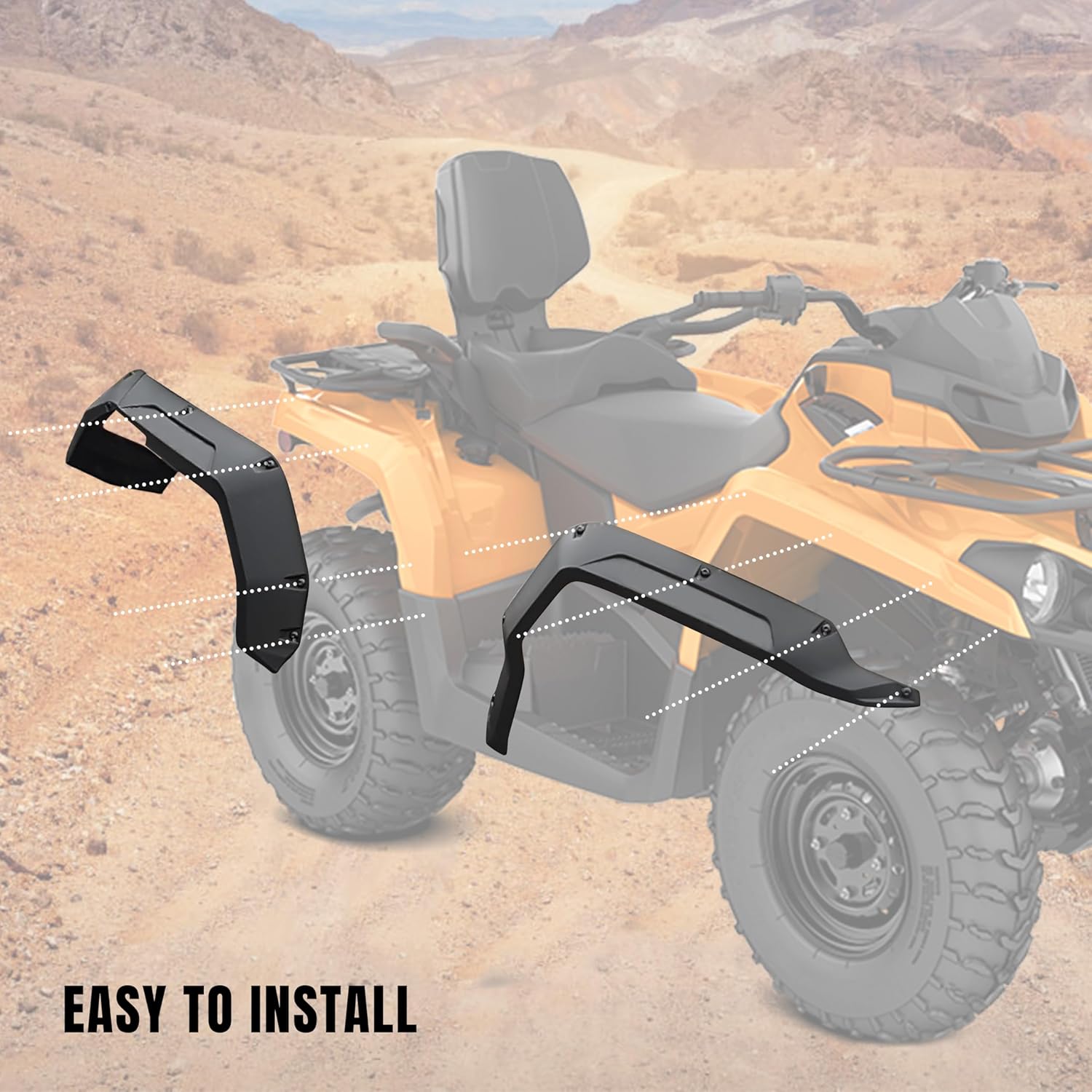 SAUTVS Fender Flares for Can-Am Outlander 450 500 570, Heavy Duty Front Rear Mud Flaps Kit for Can Am Outlander 450/500 / 570 L MAX EFI 2015-2023 Accessories (6pcs, Replace #715001909)