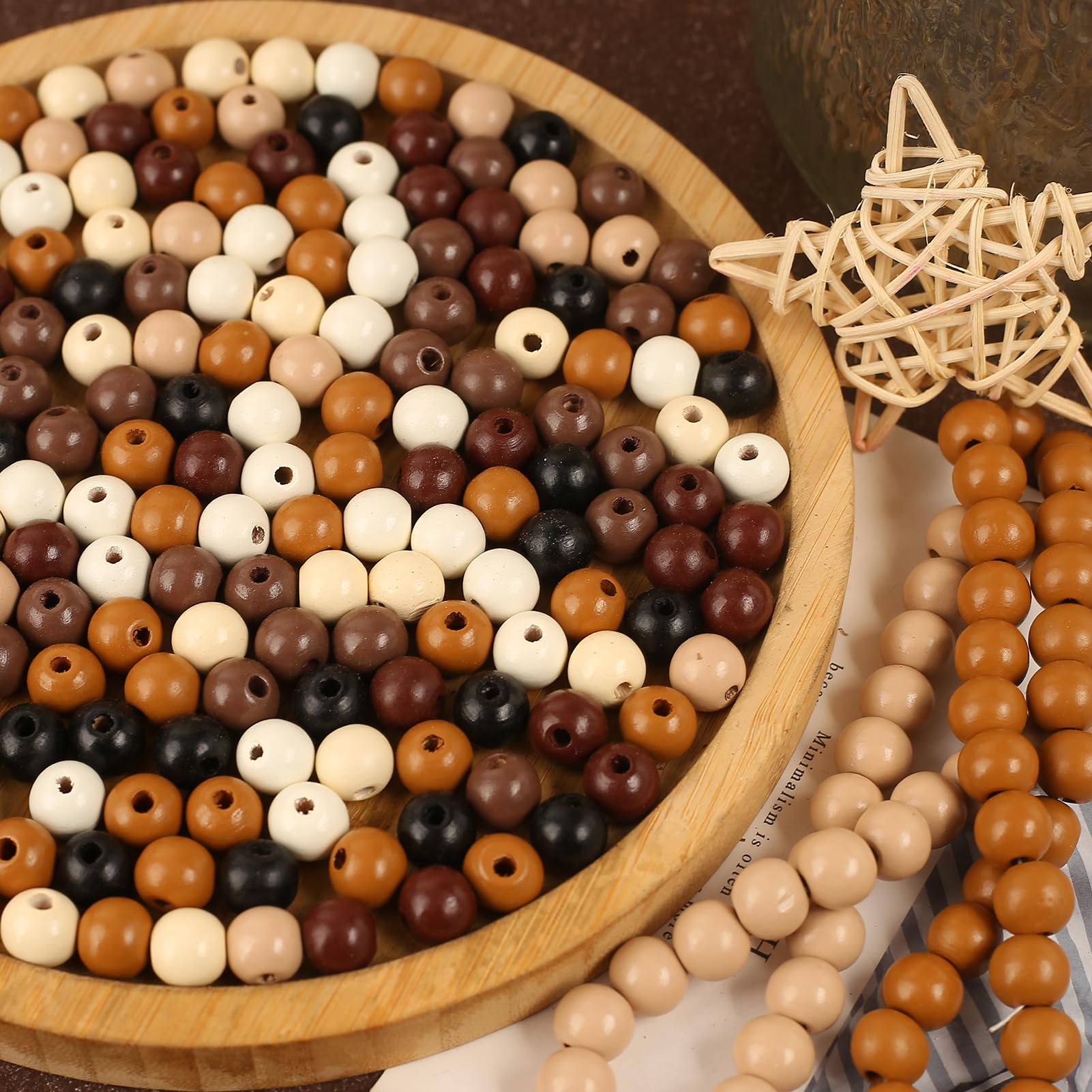 TOAOB 100 Pezzi Perline In Legno Rotonde 12mm Naturale Perle Per Fai Da Te Braccialetti Collane Artigianato Decorazione