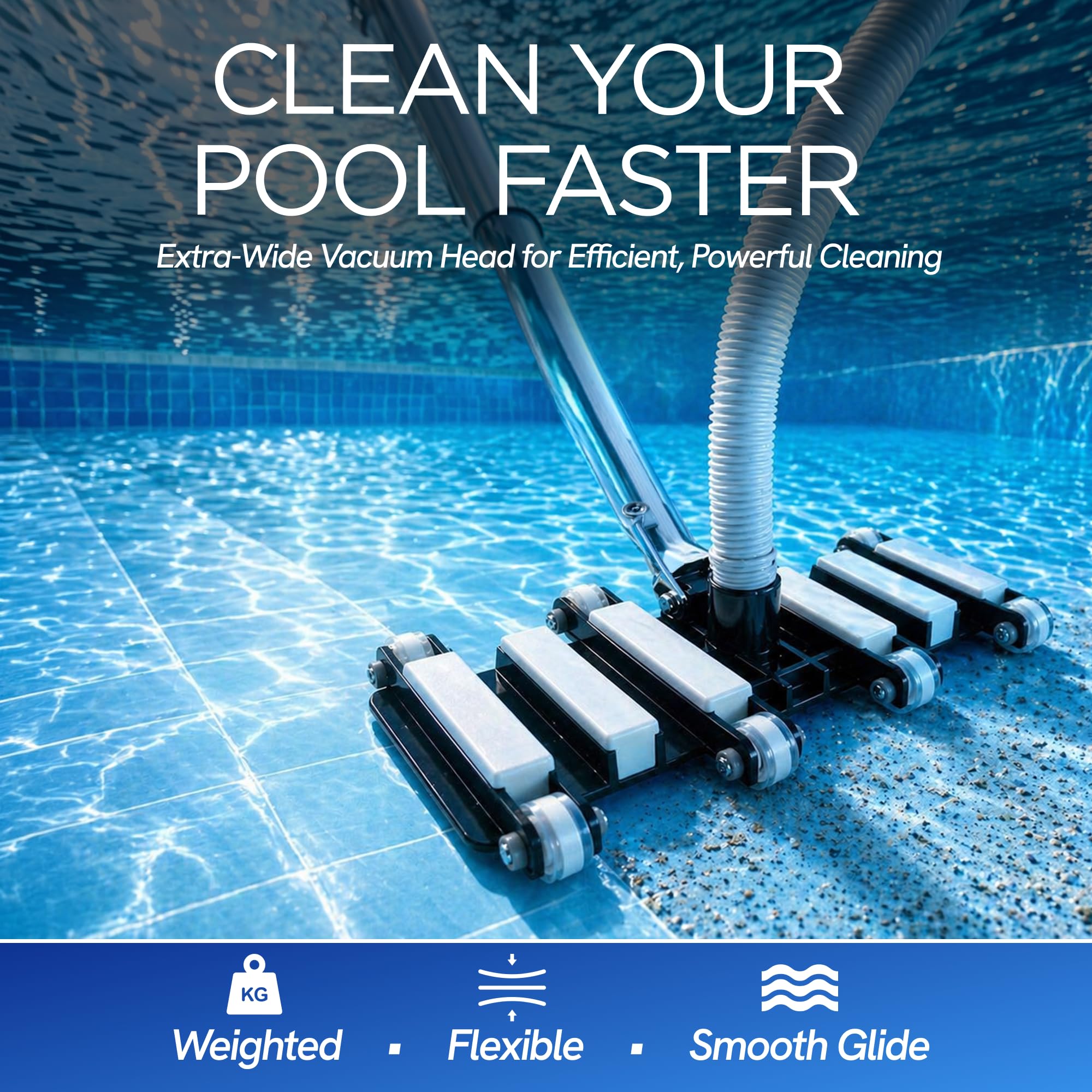 FibroPRO® Professioneller Flexibler Schwimmbad-Vakuumkopf