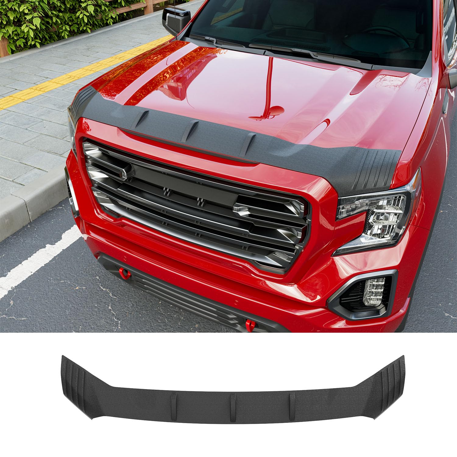 Hood Protector Compatible with 2019 2020 2021 2022 2023 2024 2025 2026 GMC Sierra 1500 Hood Deflector Upgraded TPE Shield Replacement for 2019-2026 GMC Sierra Accessories