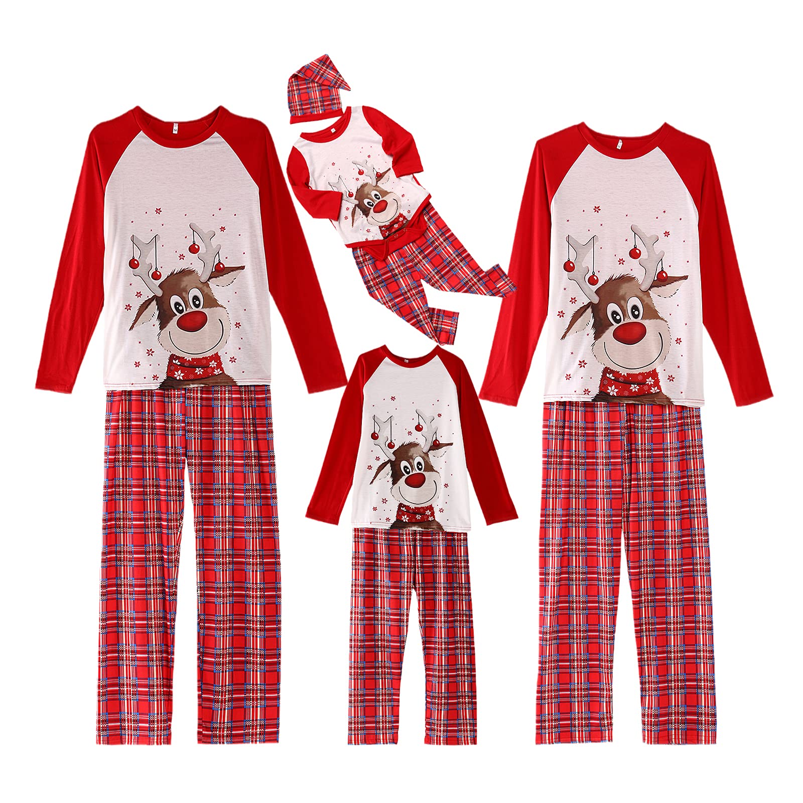 LWXQWDS Christmas Family Pajamas Matching Sets Xmas Matching Pjs for Adults Kids Holiday Home Xmas Family Sleepwear Set (Style 02, Kids, 7 Years)