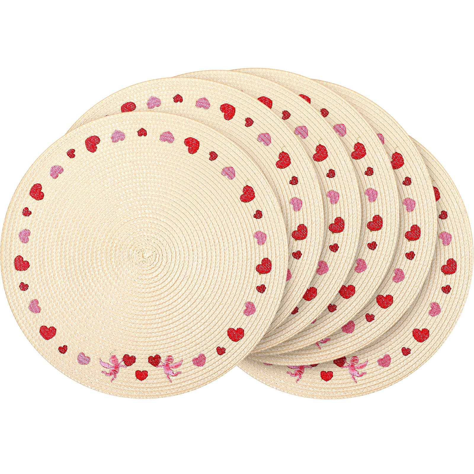Sets de table ronds brodés Remerry : le cadeau parfait pour la Saint-Valentin