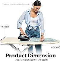Vista 6 de Home Intuition Funda para tabla de planchar extra gruesa y almohadilla de hierro resistente a la quema con cierre de velcro y borde elástico, 15 x