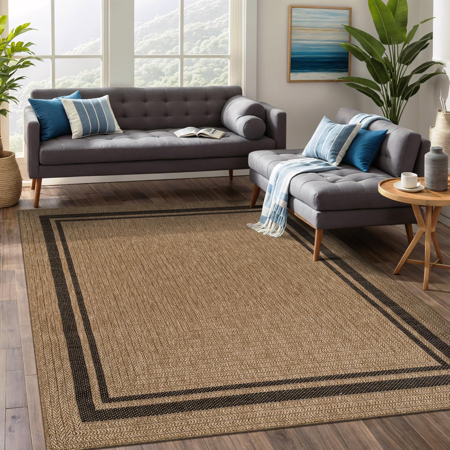 Beverly Rug Easy Jute Bordered