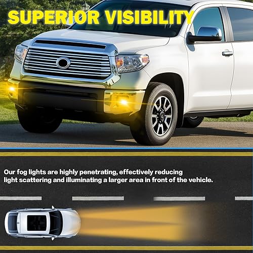 Miniatura 2 de Luces antiniebla para parachoques de conducción para Toyota Tundra 2014-2021 con bombillas halógenas H11 12V 55W e interruptor y kit de cableado