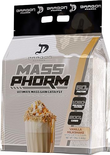 DRAGON PHARMA Mass Phorm, catalizador de ganancia de masa definitiva, matriz de proteína de 1.76oz, 7.05oz de carbohidratos complejos, más de 1,000