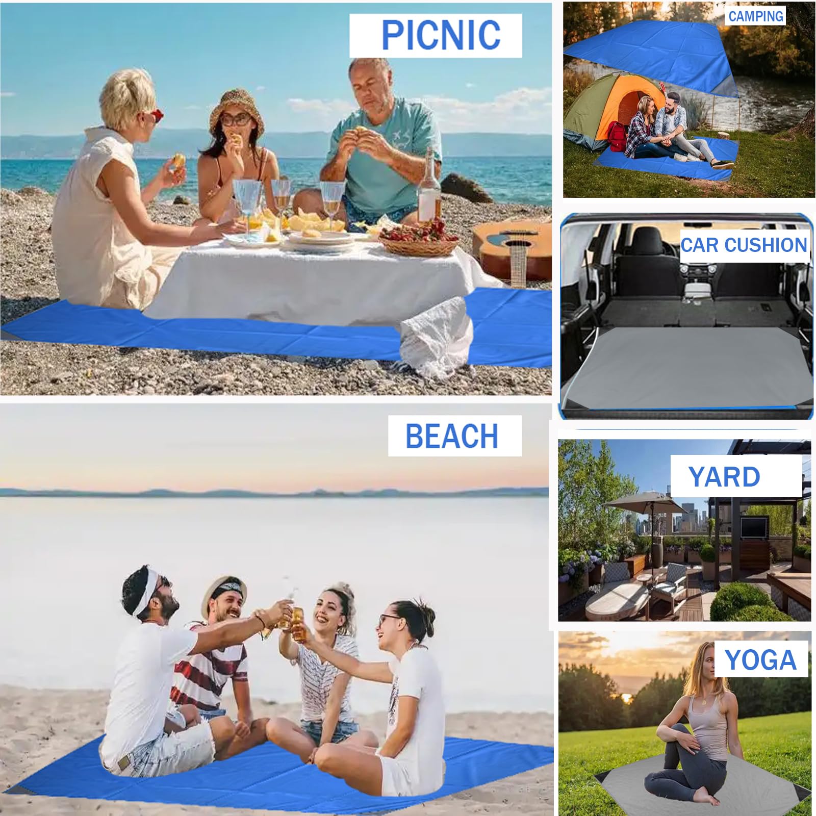 WLHFDC Picknickdeken Met 4 Bevestigingshoeken, Ultralicht