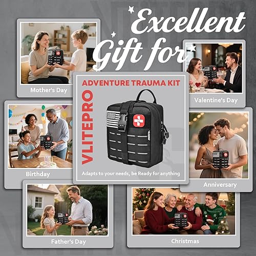 Miniatura 9 de Kit avanzado de primeros auxilios para trauma, equipo de campamento de emergencia con kit de torniquete, vendaje de compresión, férula de 36