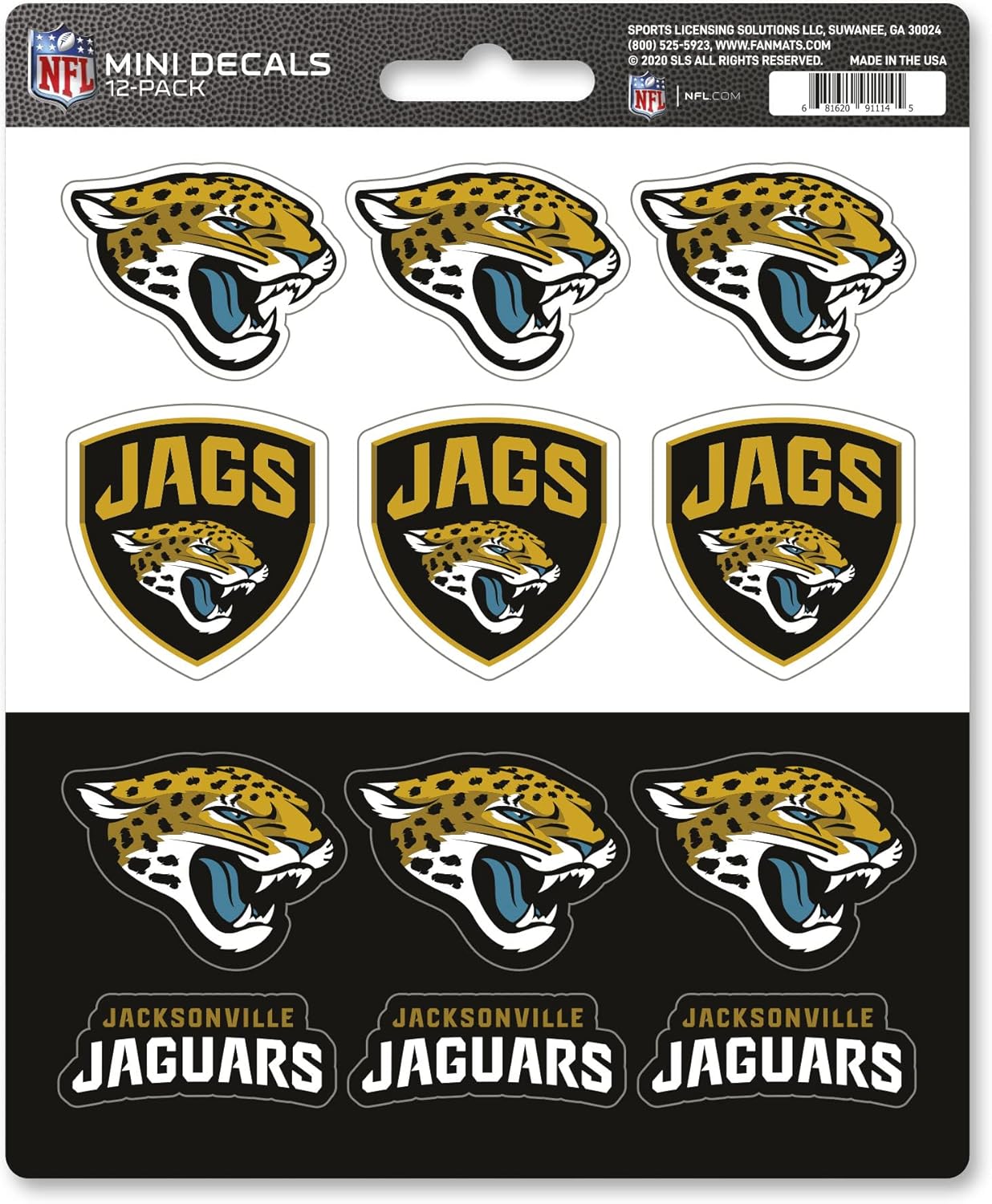 FANMATS NFL Unisex-Teen NFL Mini Decal 12-E2pk