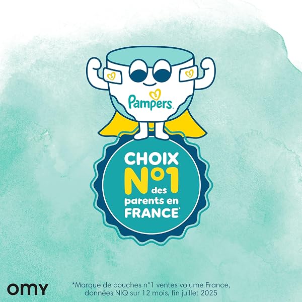 Pampers Harmonie Couches Édition Limitée, Taille 5, 124 Couches, 11kg-16kg, Conçues Pour Les Peaux Les Plus Sensibles, Pack 1 Mois - 2