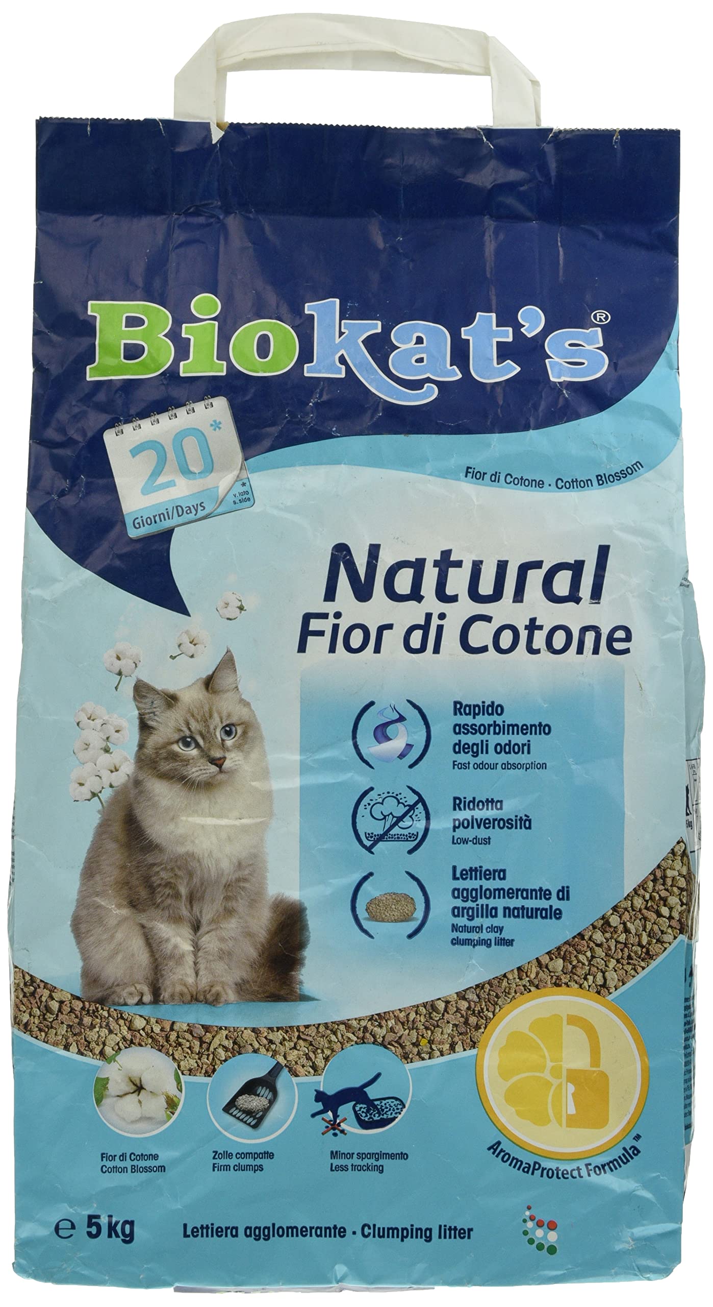 Gimborn Biokat's Żwirek dla kota Zapach Kwiat naturalnej bawełny, 5 kg
