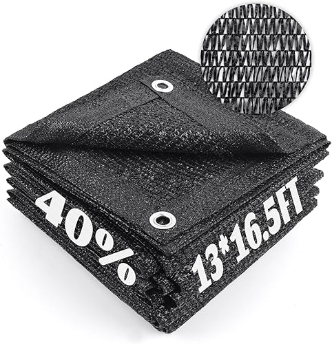 Miniatura 20 de Cool Area 55% Tela de Sombra Solar con Malla, Lona con Ojales para Cubierta de Plantas 2x5m, Toldo para Patio, Jardín, Pérgola, Invernadero, Negro